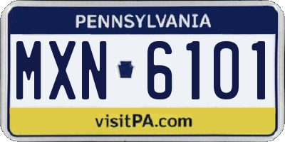 PA license plate MXN6101