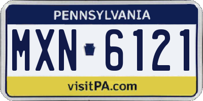PA license plate MXN6121