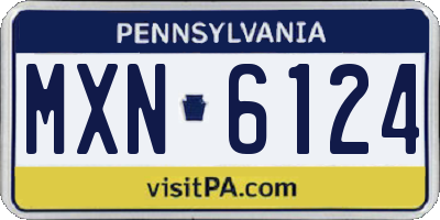 PA license plate MXN6124