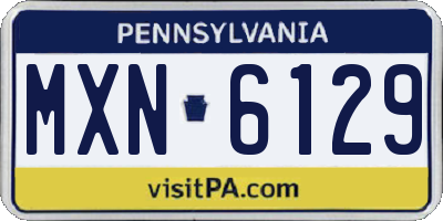 PA license plate MXN6129