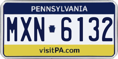 PA license plate MXN6132