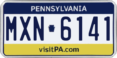 PA license plate MXN6141