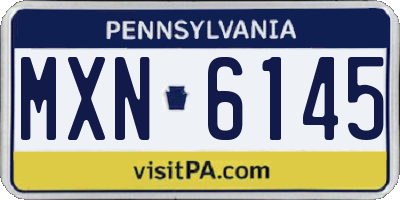 PA license plate MXN6145