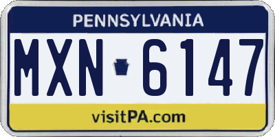 PA license plate MXN6147