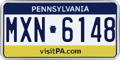 PA license plate MXN6148