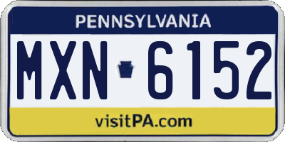 PA license plate MXN6152