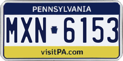 PA license plate MXN6153
