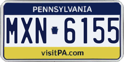 PA license plate MXN6155
