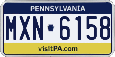 PA license plate MXN6158