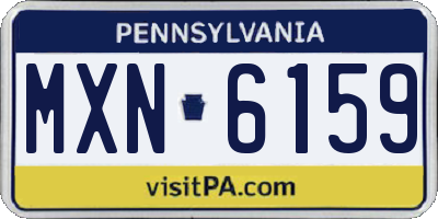 PA license plate MXN6159