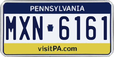 PA license plate MXN6161