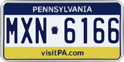 PA license plate MXN6166