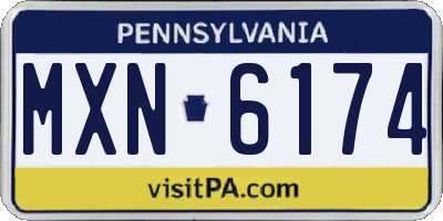 PA license plate MXN6174