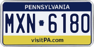 PA license plate MXN6180