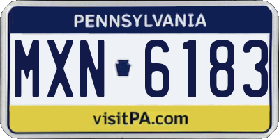 PA license plate MXN6183