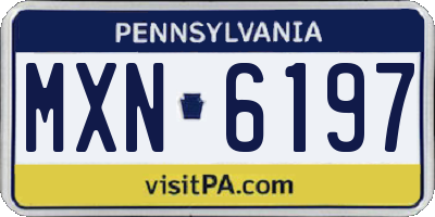 PA license plate MXN6197