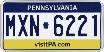 PA license plate MXN6221