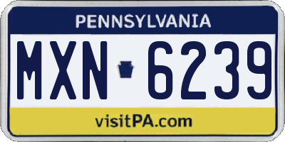 PA license plate MXN6239