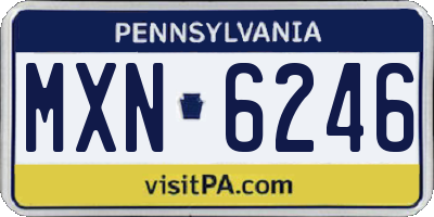 PA license plate MXN6246