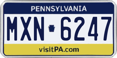 PA license plate MXN6247