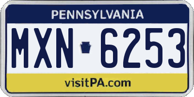 PA license plate MXN6253