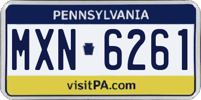 PA license plate MXN6261