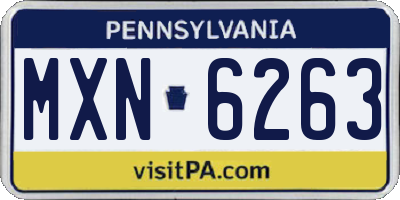 PA license plate MXN6263