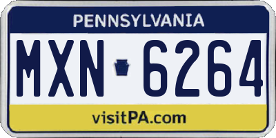 PA license plate MXN6264