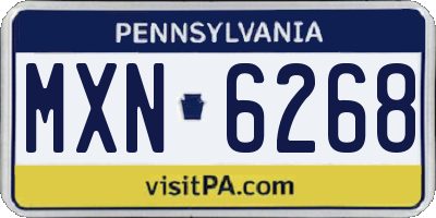 PA license plate MXN6268