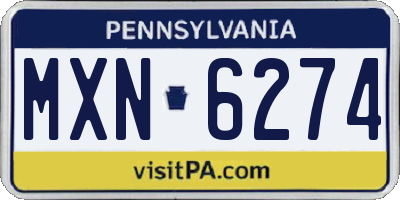 PA license plate MXN6274
