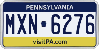PA license plate MXN6276