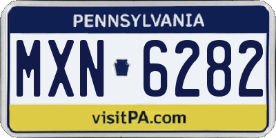 PA license plate MXN6282