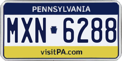 PA license plate MXN6288