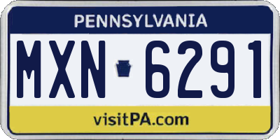 PA license plate MXN6291