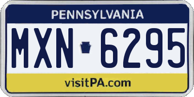 PA license plate MXN6295