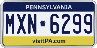 PA license plate MXN6299