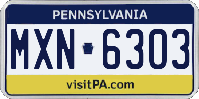 PA license plate MXN6303