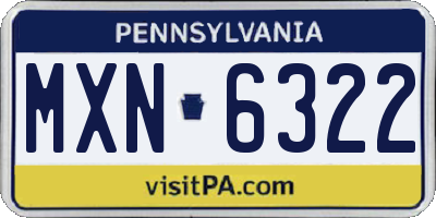 PA license plate MXN6322