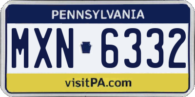 PA license plate MXN6332