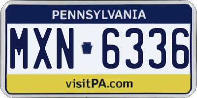 PA license plate MXN6336