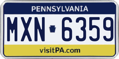 PA license plate MXN6359