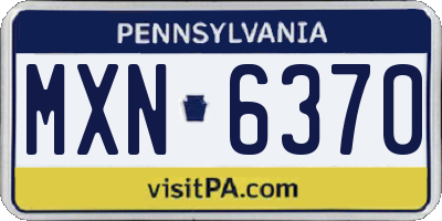 PA license plate MXN6370