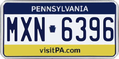PA license plate MXN6396