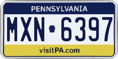 PA license plate MXN6397