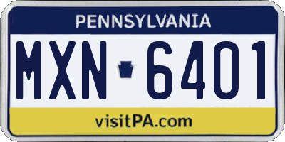 PA license plate MXN6401