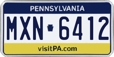 PA license plate MXN6412