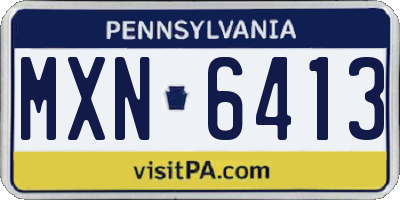 PA license plate MXN6413
