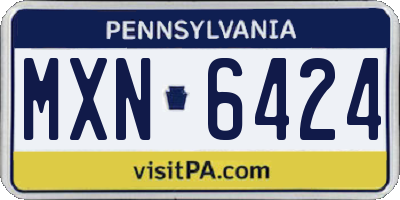 PA license plate MXN6424