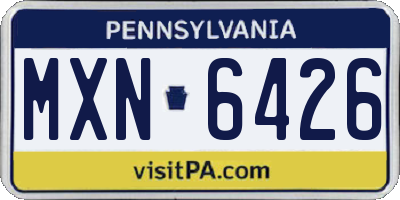PA license plate MXN6426