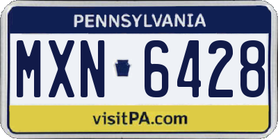 PA license plate MXN6428
